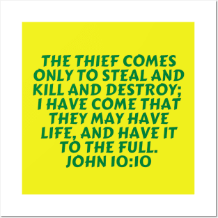 Bible Verse John 10:10 Posters and Art